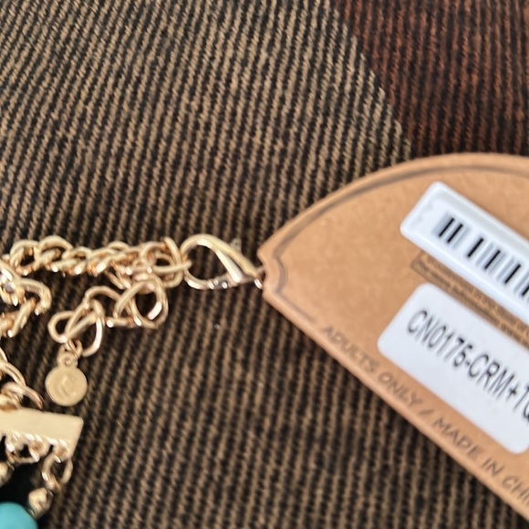 Multi Strand Pearl/Turquoise Necklace and Earrings Set NWT - Picture 5 of 6